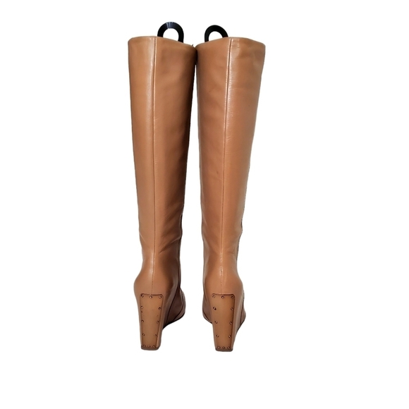 BCBGMAXAZARIA Rachel Knee High Wedge Leather Boots 7B/37 New In Box - Picture 2 of 9